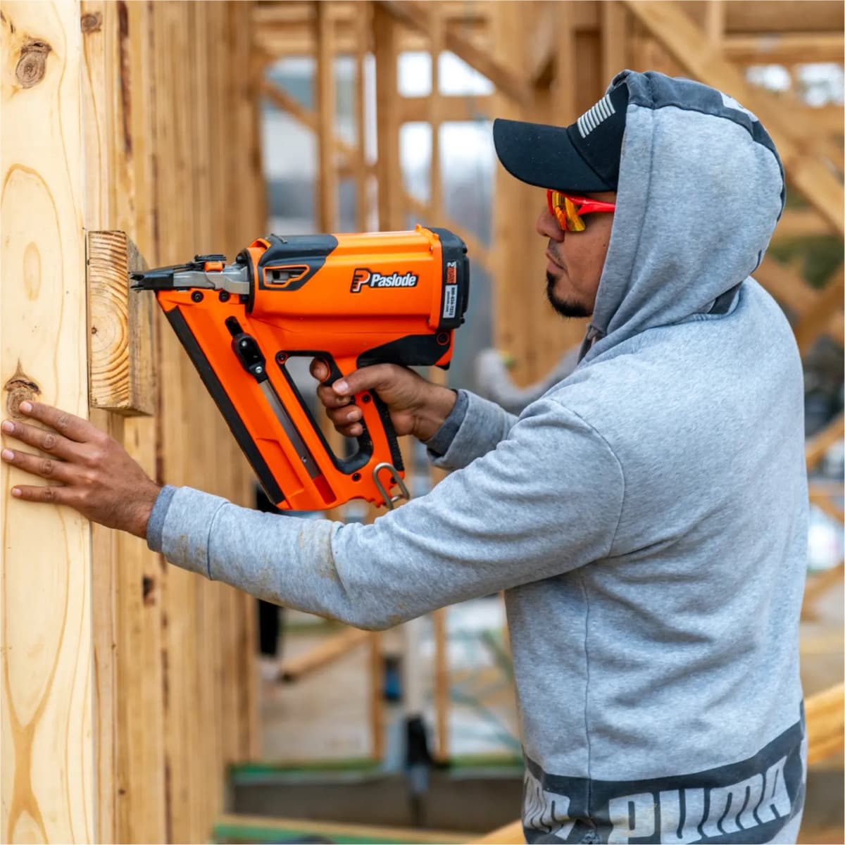 Framer using a nail gun